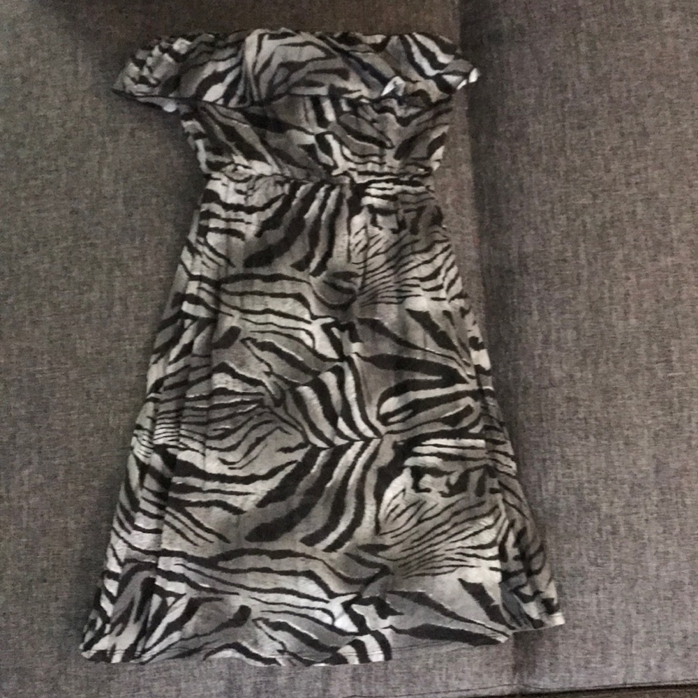 🔥Gray velvet torch zebra print tube top coverup